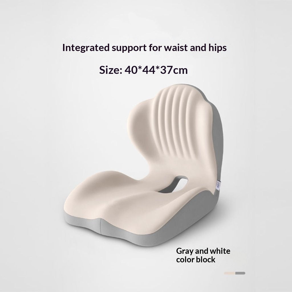 Ergonomic memory foam lumbar support seat cushion - posture correcting chair pad for office and home