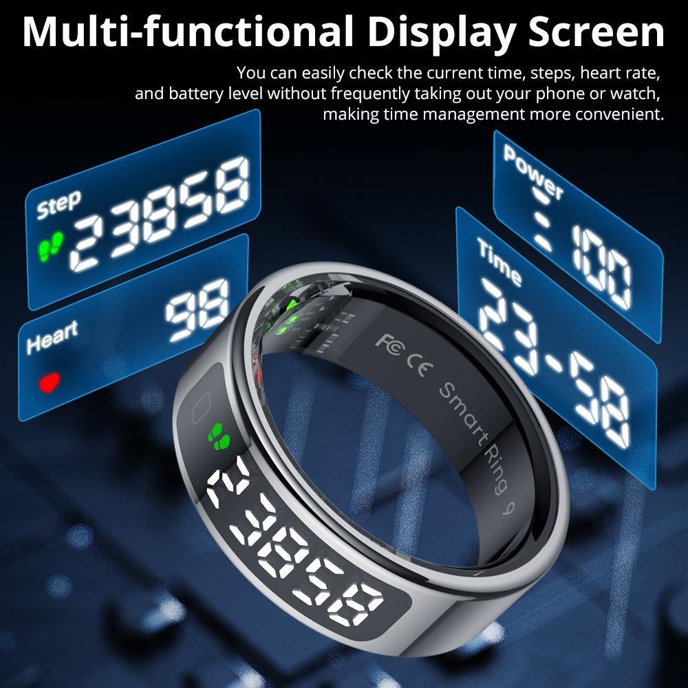R12 touchscreen display smart ring in a polished finish