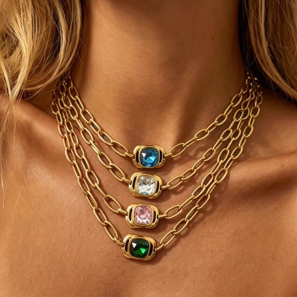 Geometric Enamel Rhombus Pendant Necklace Style Guide