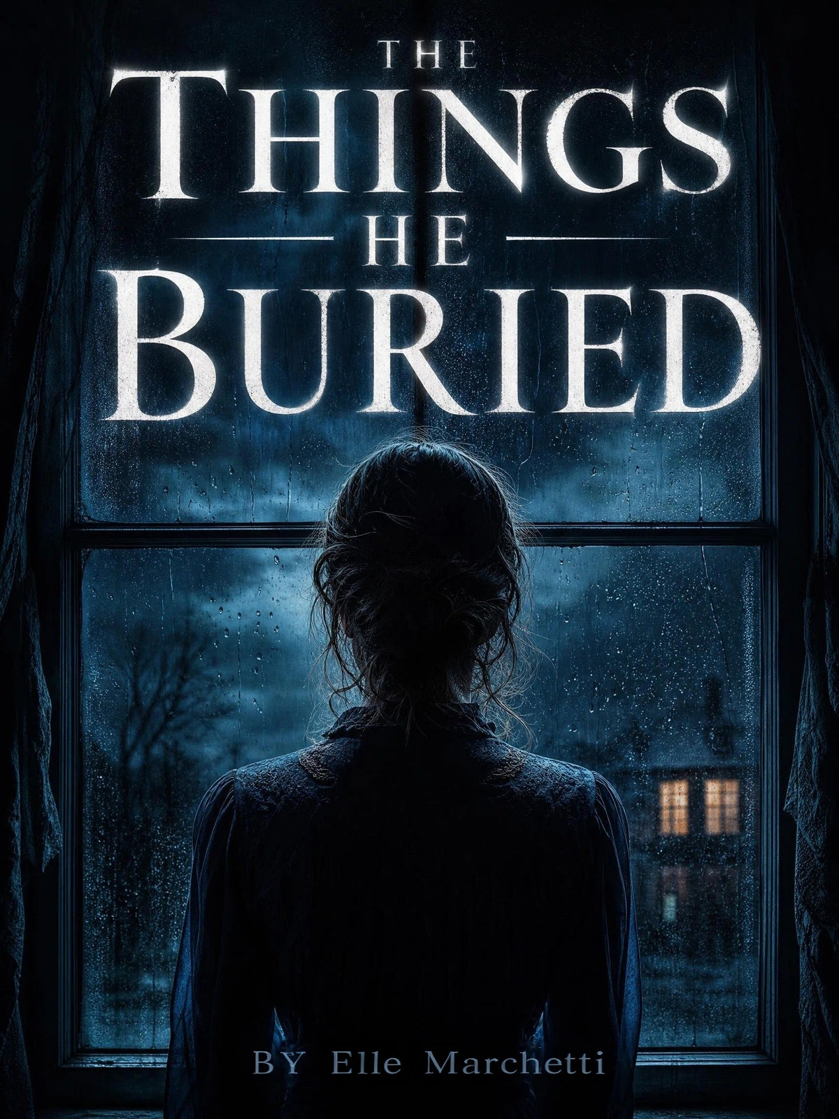 Moody suspense book cover image for Elle Marchetti's psychological thriller about betrayal, secrets, and a buried body.