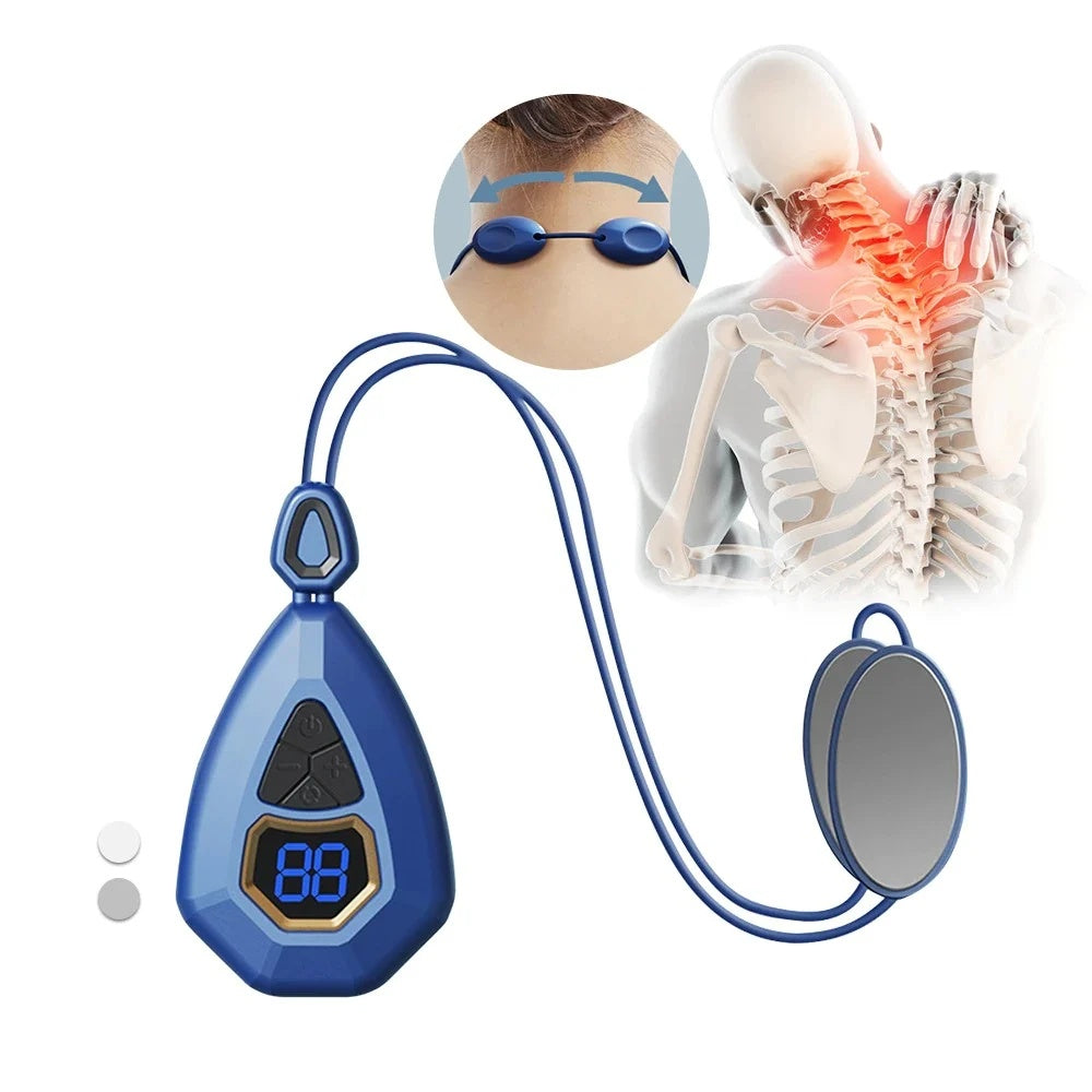 Smart EMS neck massager with heating and pulse therapy for cervical pain relief – WildRush
