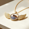 Custom Photo Angel Wings Necklace – Personalized Picture Pendant, Gold & Silver | Free US Shipping