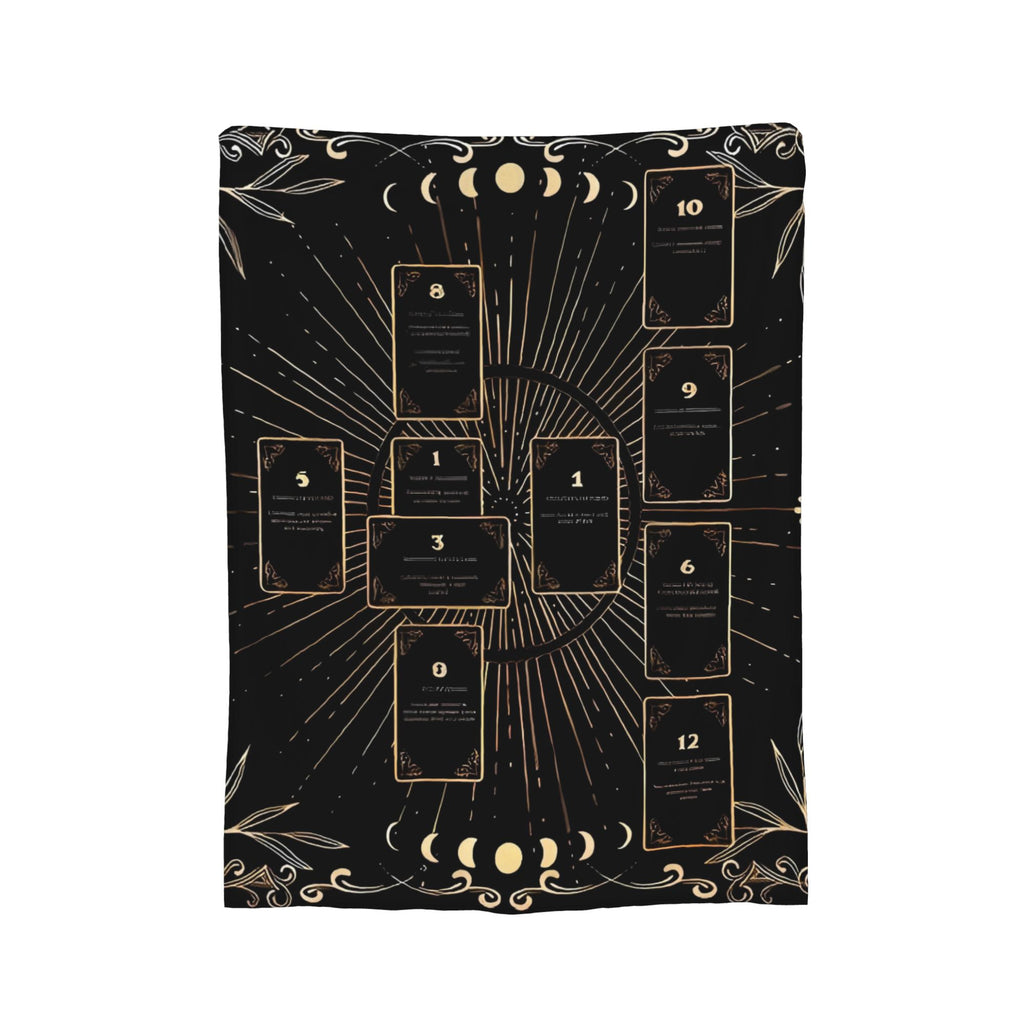 Tarot Card Flannel Fleece Throw Blanket - Soft Cozy Bed & Couch Cover, 4 Sizes, US Free Shipping