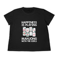 Women's Funny Mahjong Graphic T-Shirt – Plus Size Casual Cotton Tee
