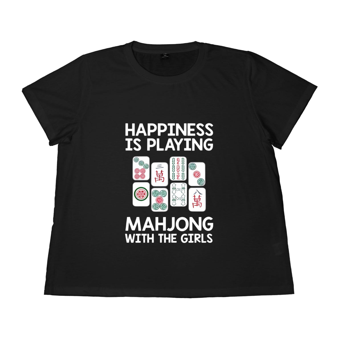 Women's Funny Mahjong Graphic T-Shirt – Plus Size Casual Cotton Tee