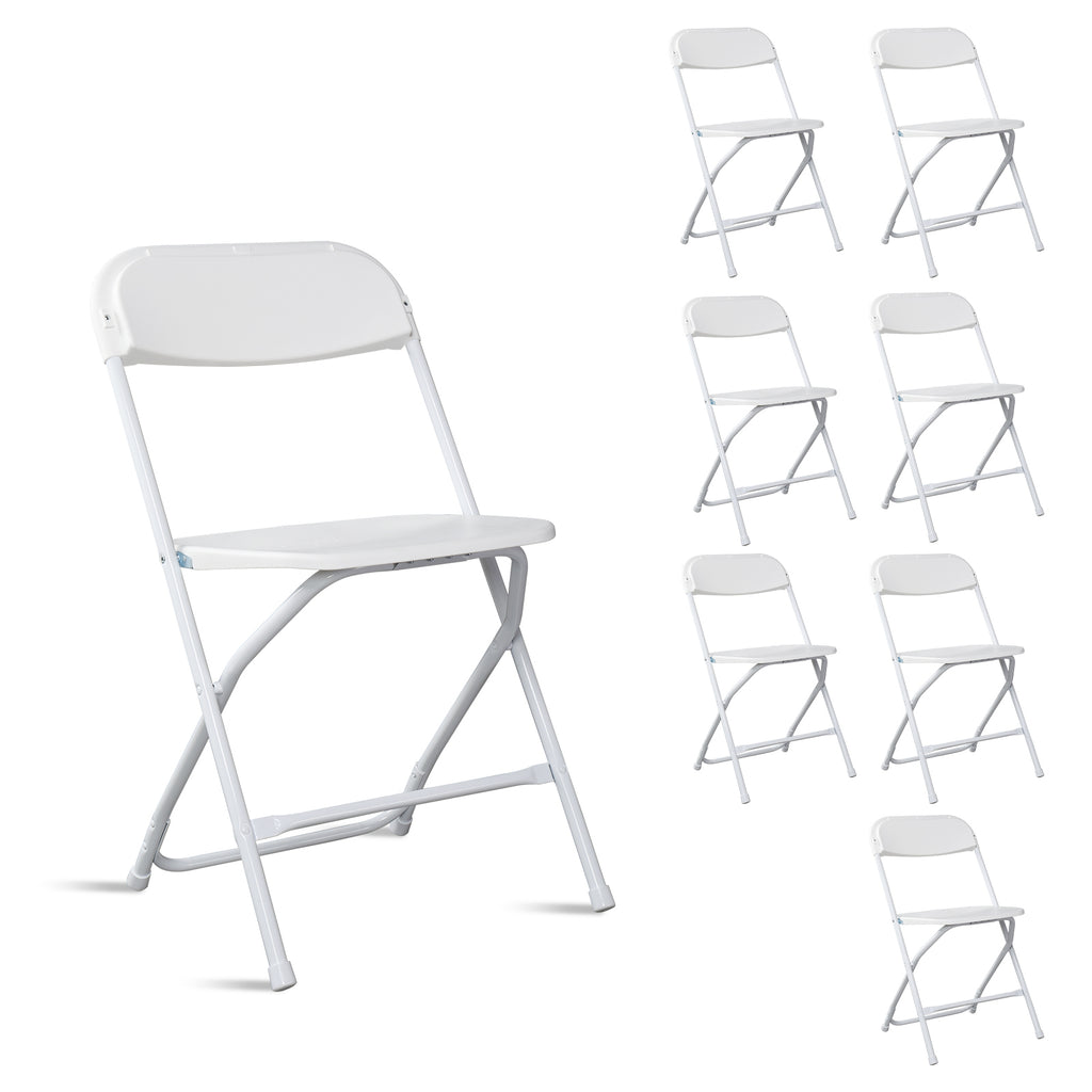 6pcs Injection Molding Classic Garden Plastic Folding Chair White