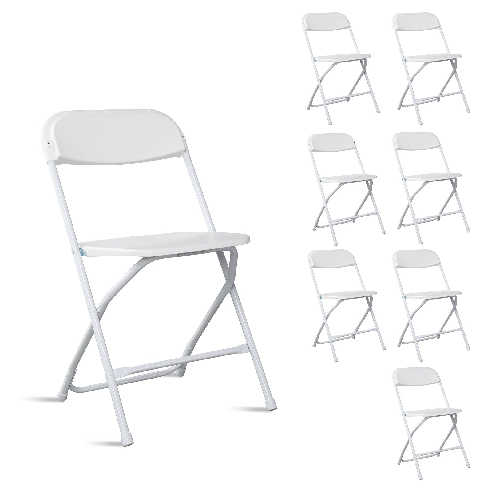 6pcs Injection Molding Classic Garden Plastic Folding Chair White
