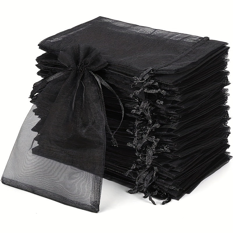 Organza Bags 4x6 Inch 50 Pack – Black Sheer Gift Bags for Wedding, Party & Retail | WildRush