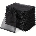 Organza Bags 4x6 Inch 50 Pack – Black Sheer Gift Bags for Wedding, Party & Retail | WildRush