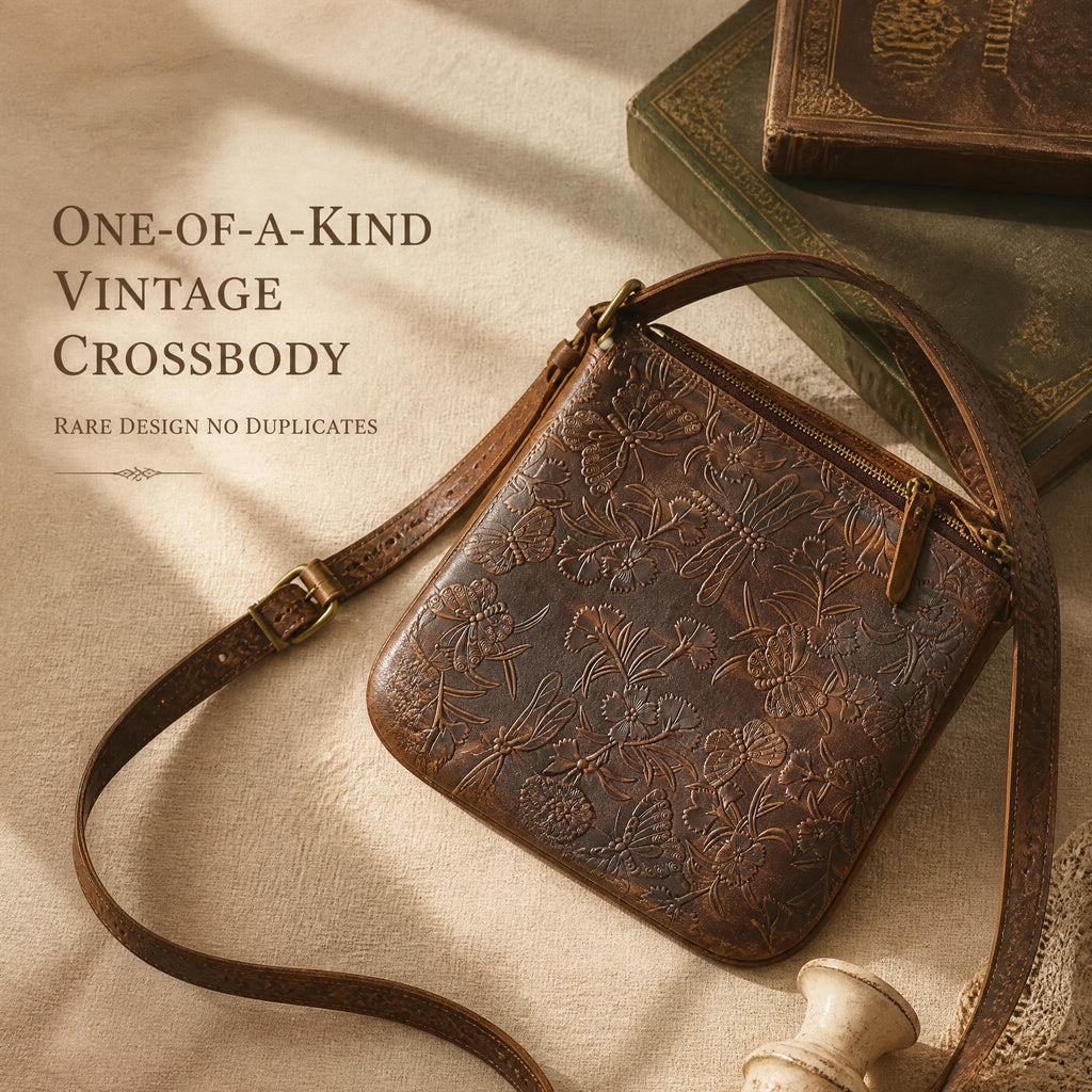 Premium Cowhide Embossed Crossbody Bag
