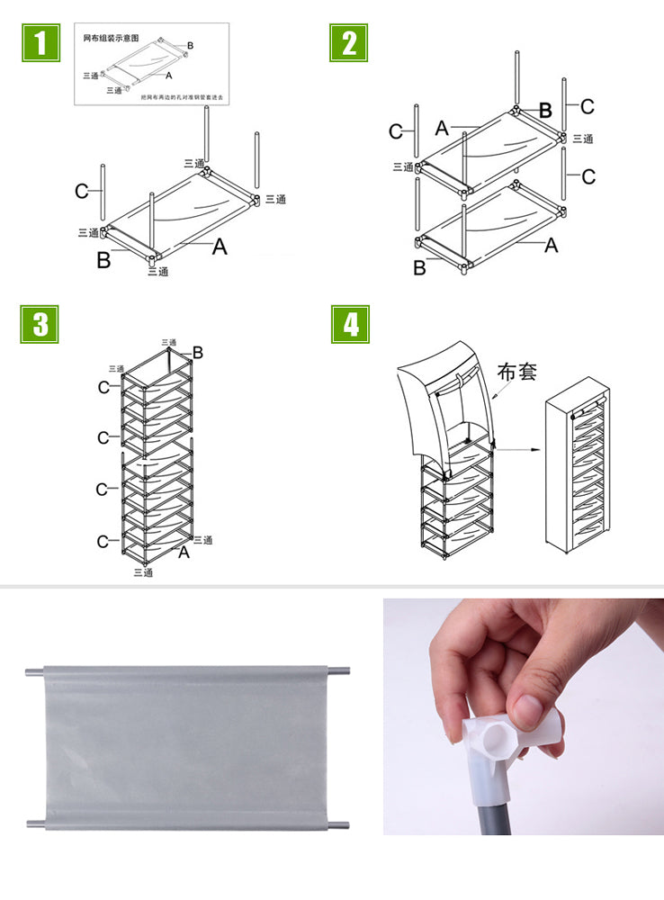 US STOCK FREE SHIPPING Fashionable Room-saving 9 Lattices Non-woven Fabric Shoe Rack Coffee