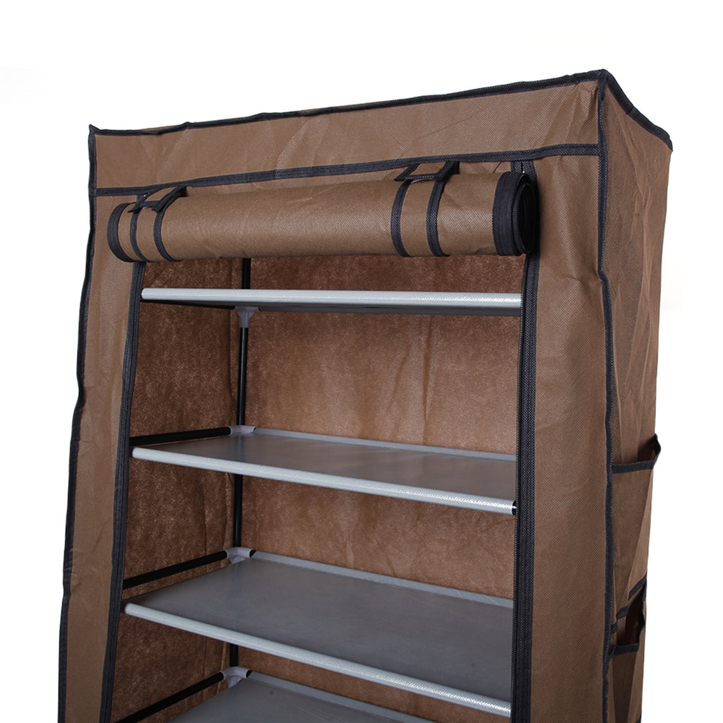 US STOCK FREE SHIPPING Fashionable Room-saving 9 Lattices Non-woven Fabric Shoe Rack Coffee