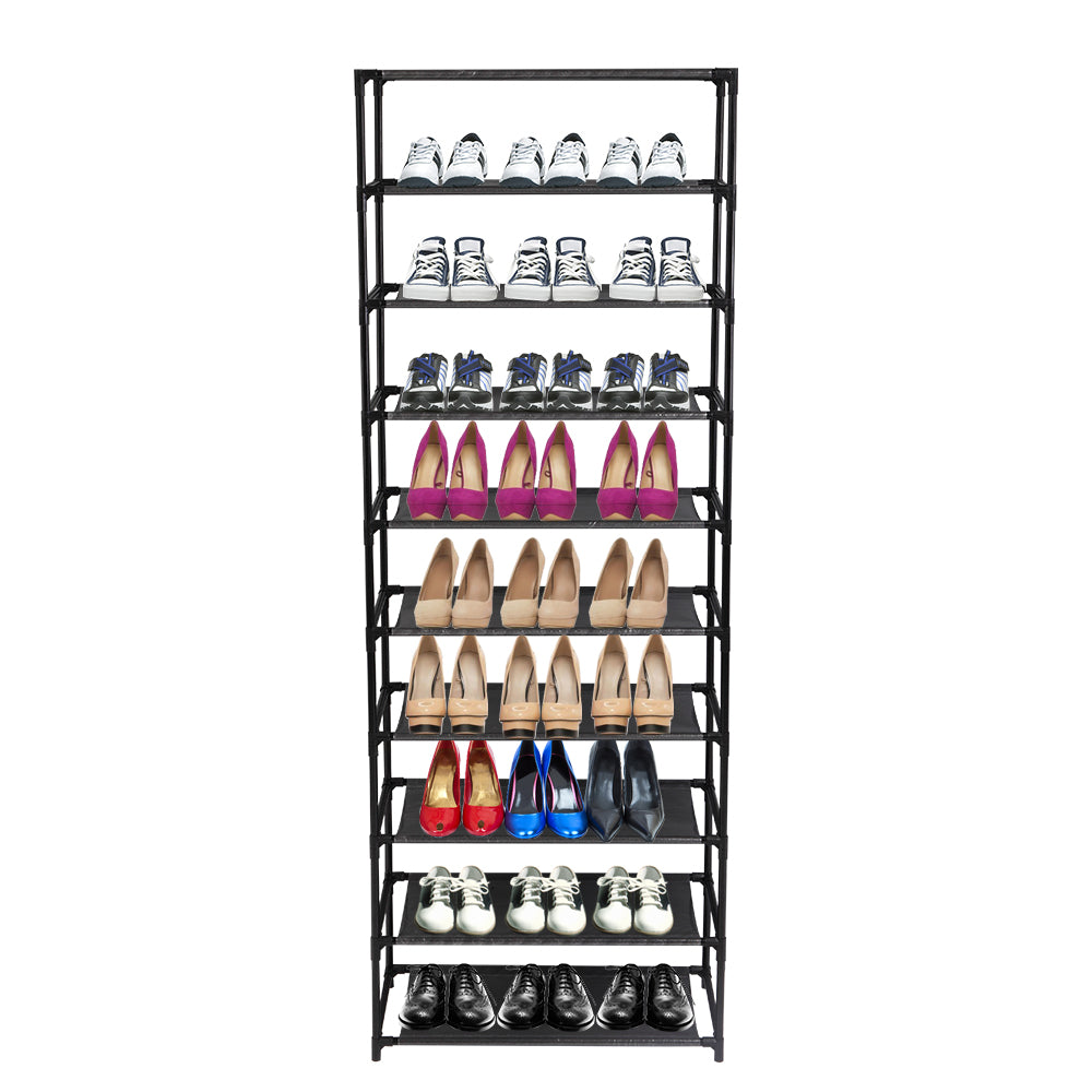 10-Tier Shoe Rack Organizer | Holds 30 Pairs | Non-Woven & Steel | Free US Shipping, 3-Day Delivered