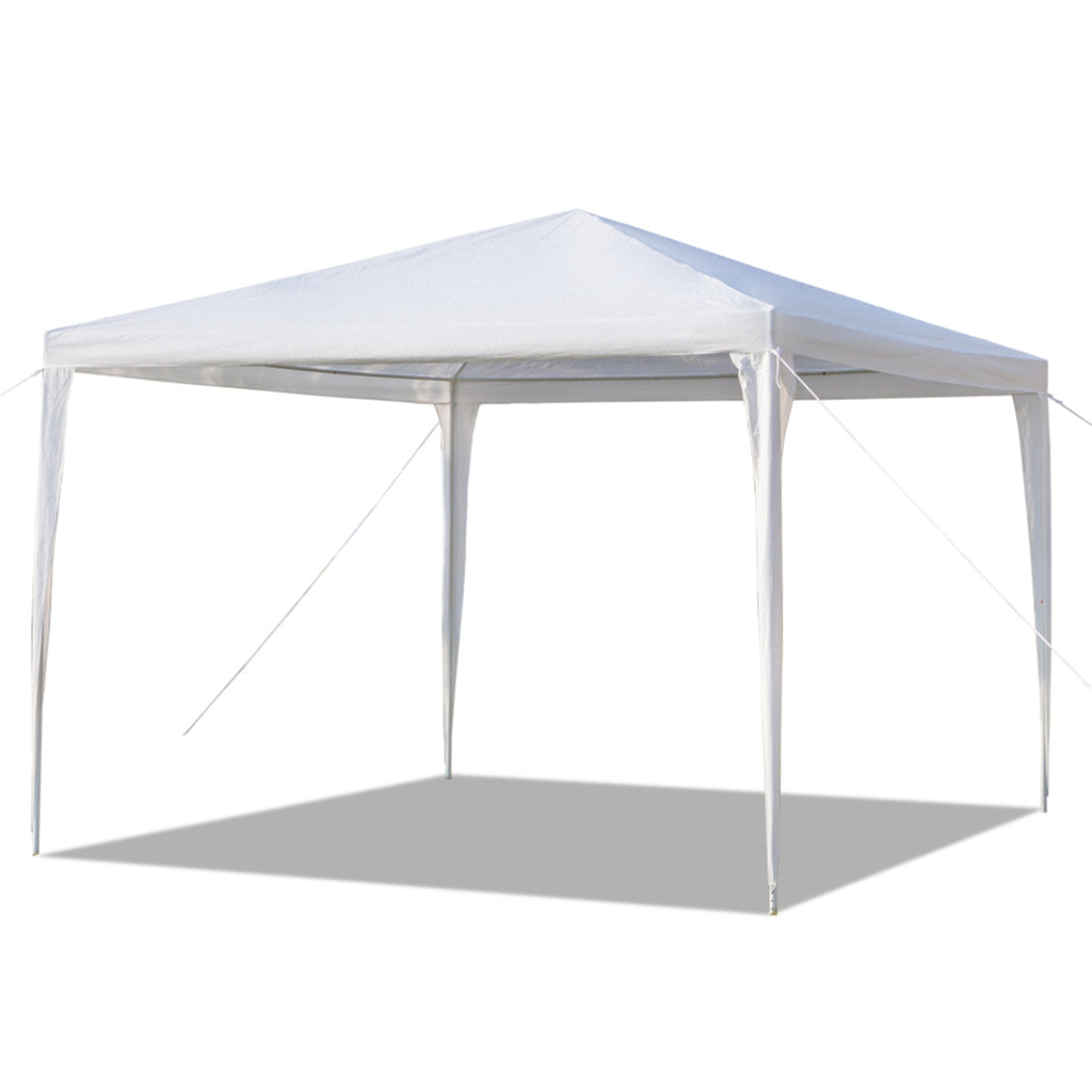 3x3m Waterproof Canopy Tent – Spiral Tube Frame, PE Cloth, White | WildRush
