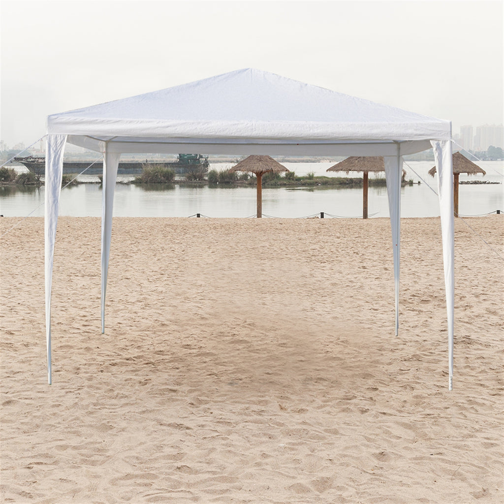 3x3m Waterproof Canopy Tent – Spiral Tube Frame, PE Cloth, White | WildRush
