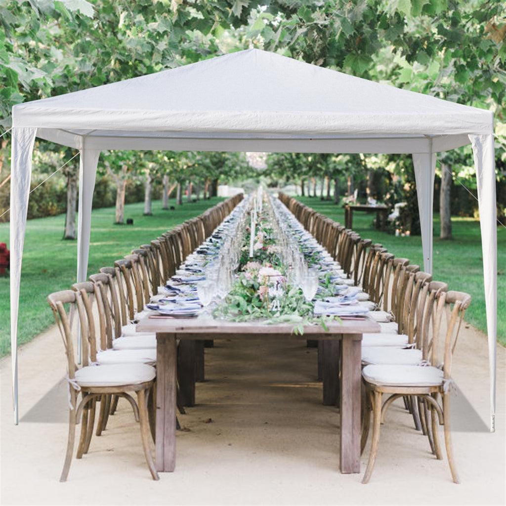 3x3m Waterproof Canopy Tent – Spiral Tube Frame, PE Cloth, White | WildRush