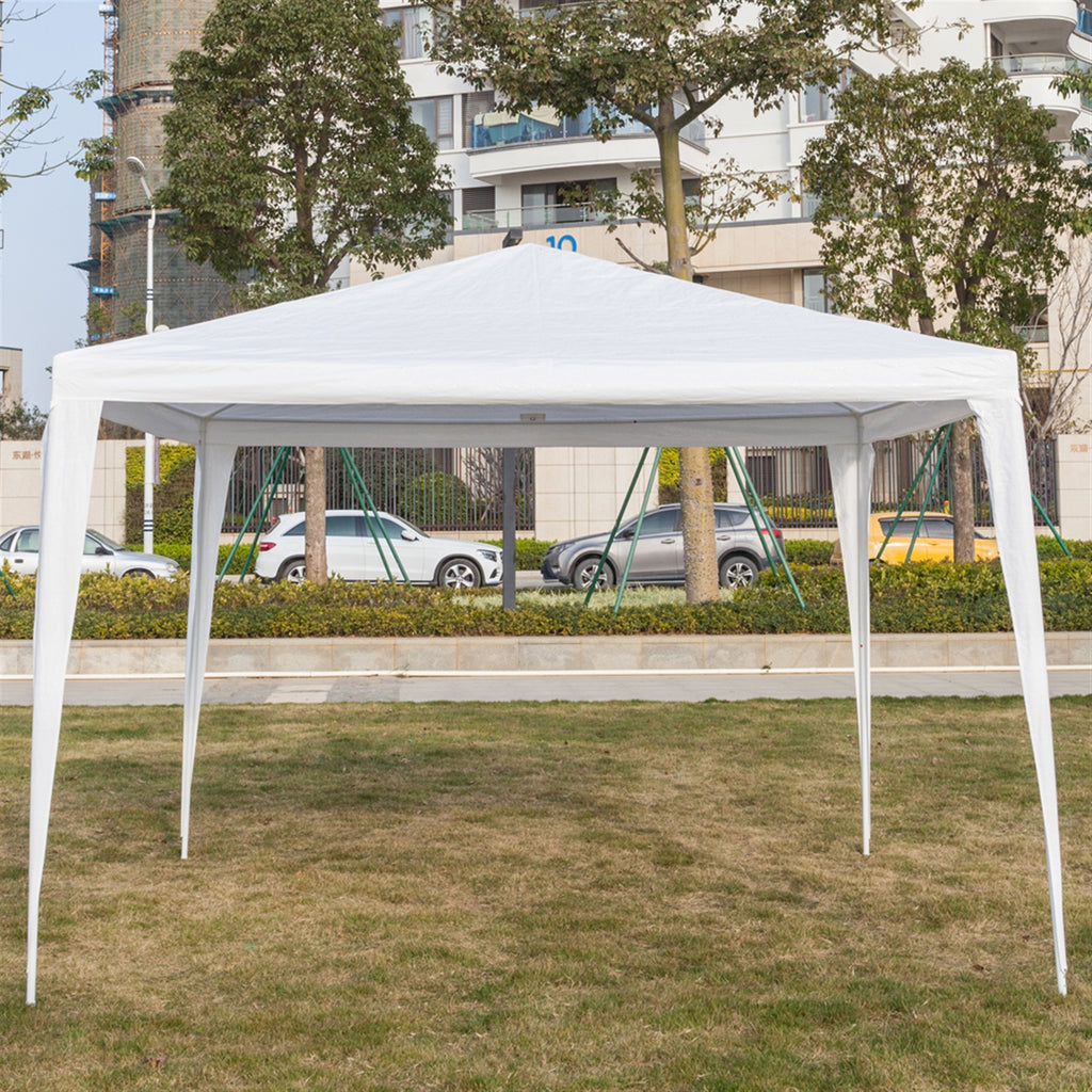 3x3m Waterproof Canopy Tent – Spiral Tube Frame, PE Cloth, White | WildRush