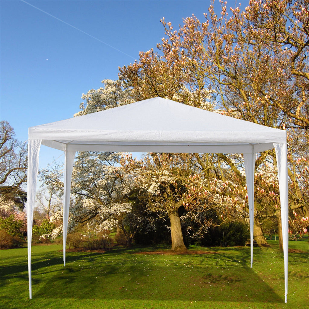 3x3m Waterproof Canopy Tent – Spiral Tube Frame, PE Cloth, White | WildRush