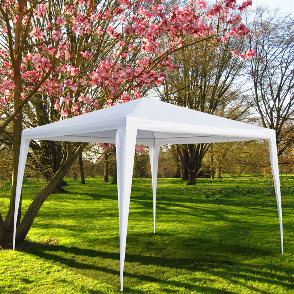 3x3m Waterproof Canopy Tent – Spiral Tube Frame, PE Cloth, White | WildRush