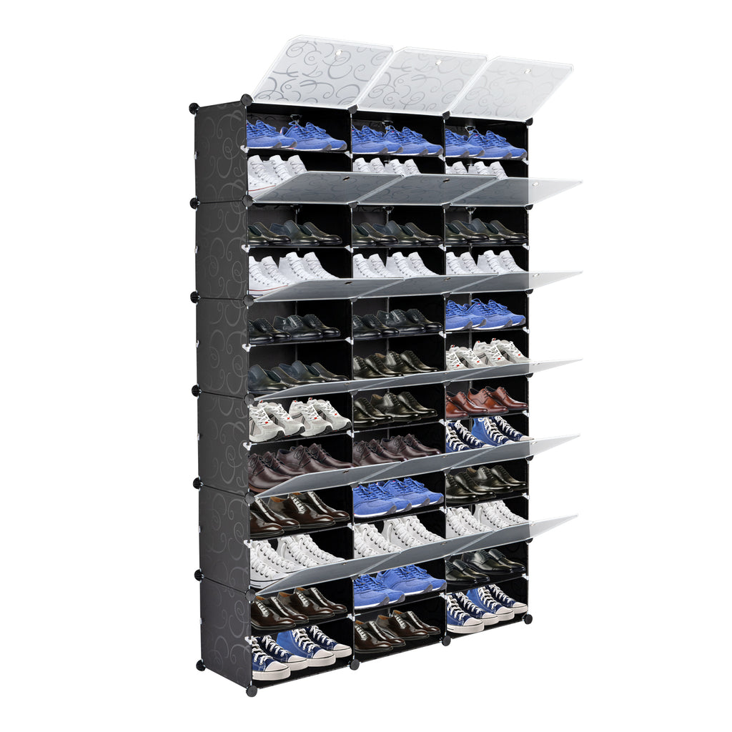 12-Tier Shoe Rack Organizer – 72 Pair Capacity, 36-Grid Expandable Tower Shelf for Heels, Boots & Slippers | Free US Shipping