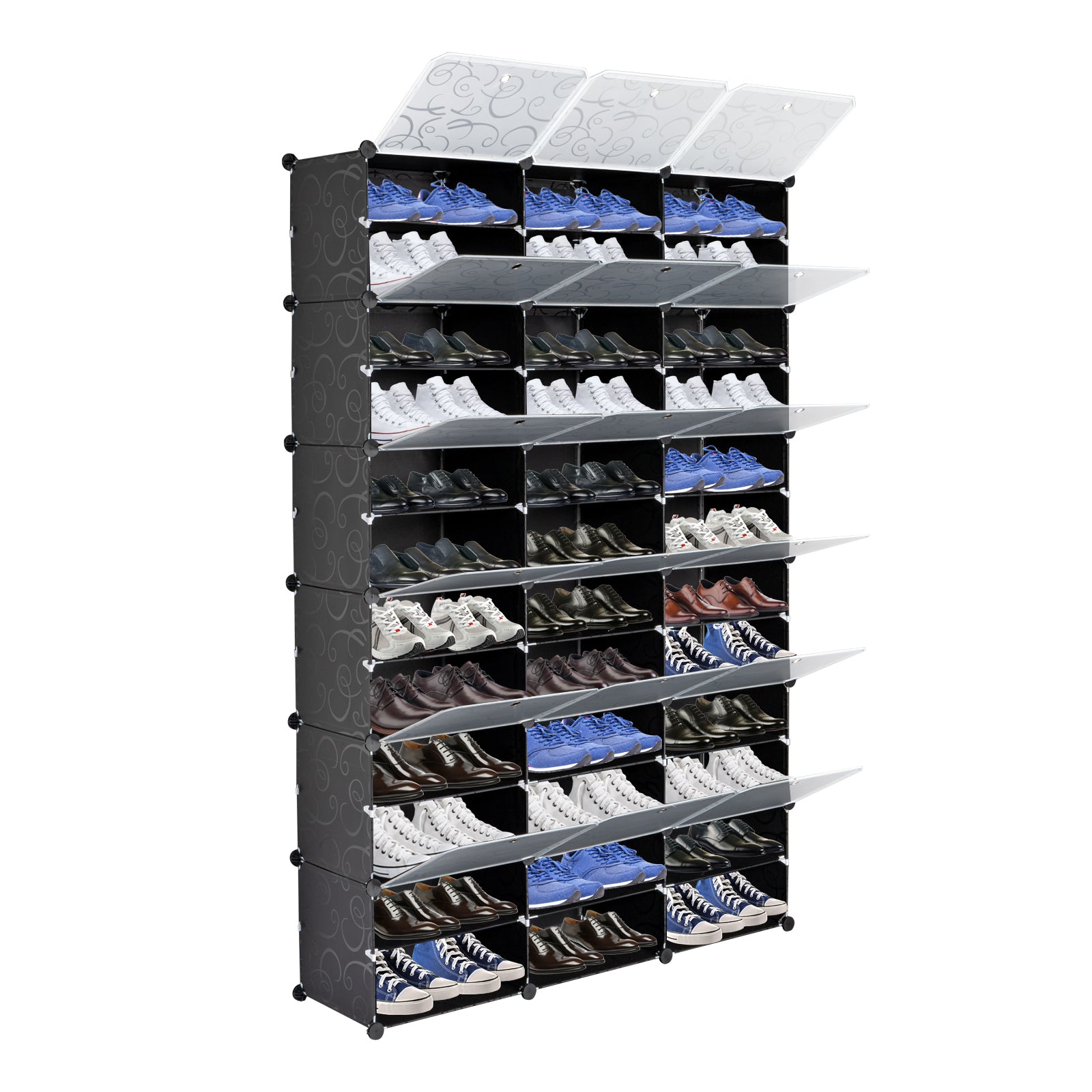 12-Tier Shoe Rack Organizer – 72 Pair Capacity, 36-Grid Expandable Tower Shelf for Heels, Boots & Slippers | Free US Shipping