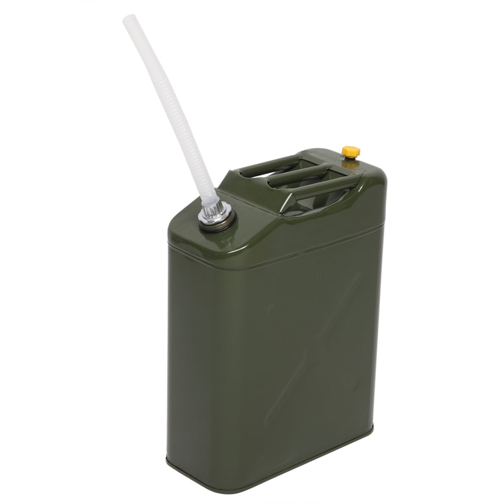 US STOCK FREE SHIPPING 20L Standard Cold-rolled Plate Petrol Diesel Can Gasoline Bucket with Oil Pipe Army Green