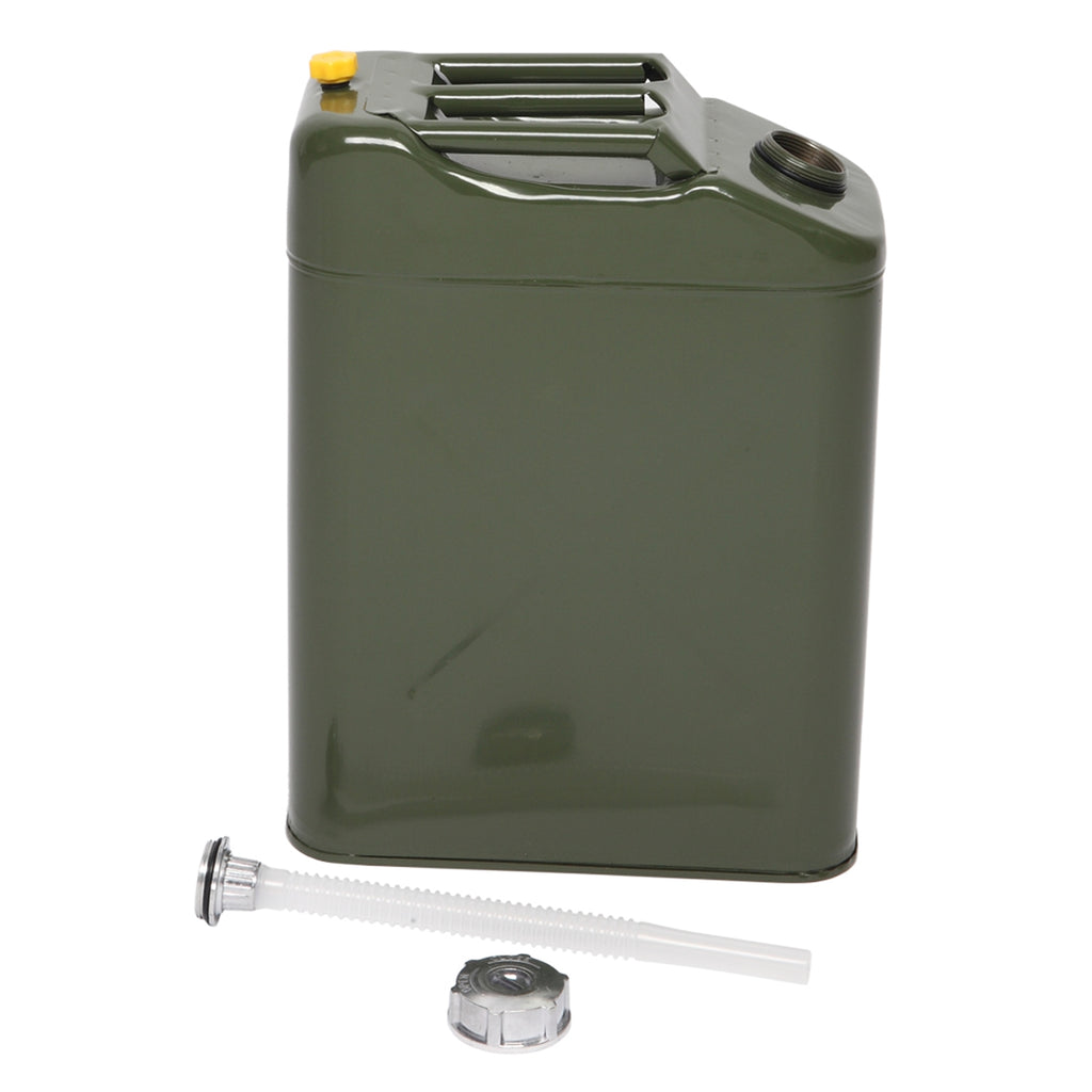 US STOCK FREE SHIPPING 20L Standard Cold-rolled Plate Petrol Diesel Can Gasoline Bucket with Oil Pipe Army Green