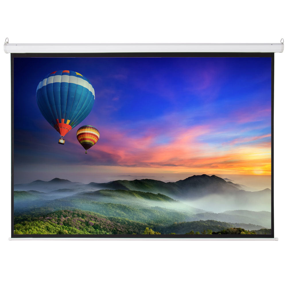 US FREE SHIPPING 100" 4:3 80" x 60" Viewing Area Motorized Projector Screen with Remote Control Matte White