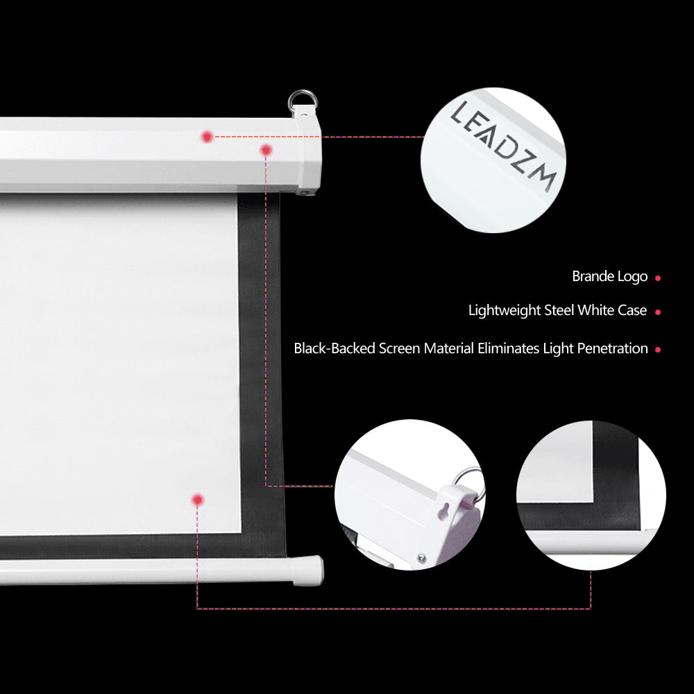 US FREE SHIPPING 100" 4:3 80" x 60" Viewing Area Motorized Projector Screen with Remote Control Matte White