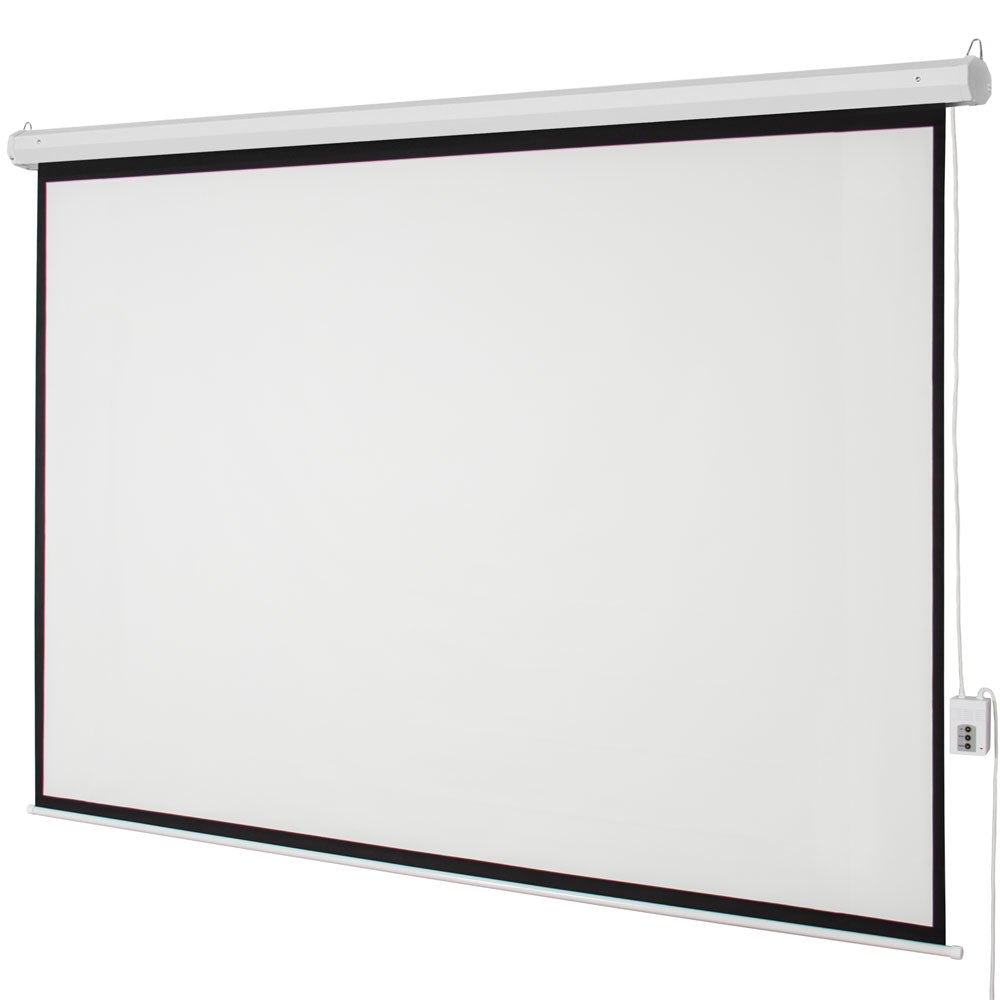 US FREE SHIPPING 100" 4:3 80" x 60" Viewing Area Motorized Projector Screen with Remote Control Matte White