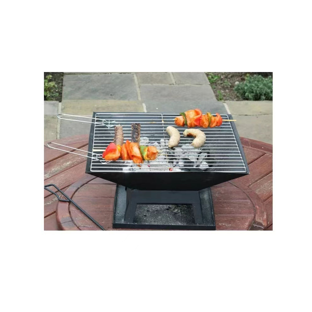 Square Outdoor Fire Pit & BBQ Grill – Portable Wood Burning Fireplace with Mesh Lid & Poker | Free US Shipping