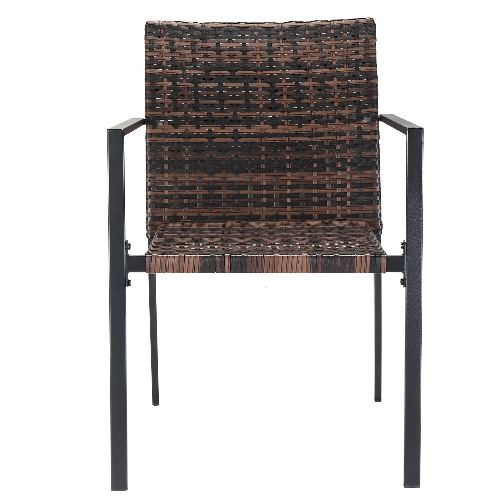Set of 2 Stackable Outdoor Wicker Patio Dining Chairs – All-Weather PE Wicker, Steel Frame, 330 lb Capacity | Free US Shipping