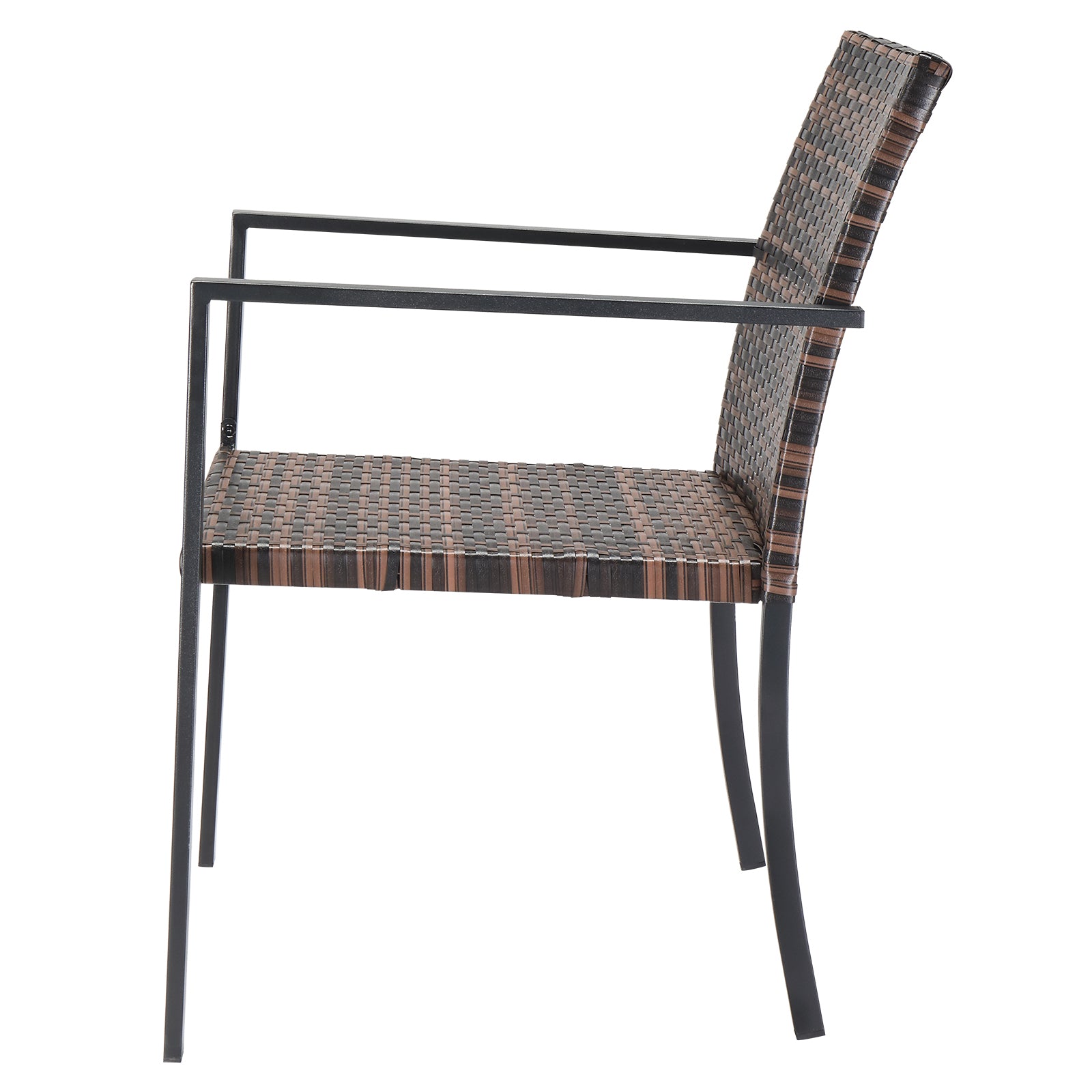 Set of 2 Stackable Outdoor Wicker Patio Dining Chairs – All-Weather PE Wicker, Steel Frame, 330 lb Capacity | Free US Shipping