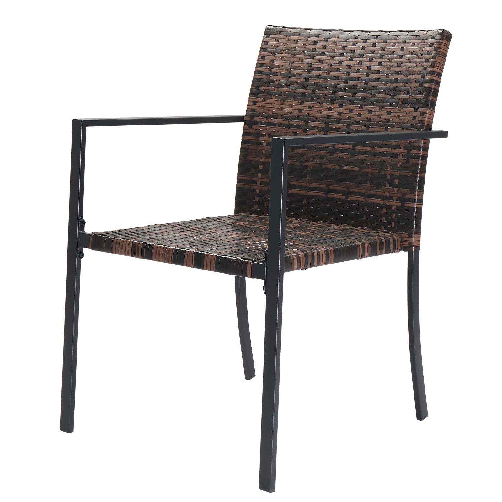 Set of 2 Stackable Outdoor Wicker Patio Dining Chairs – All-Weather PE Wicker, Steel Frame, 330 lb Capacity | Free US Shipping