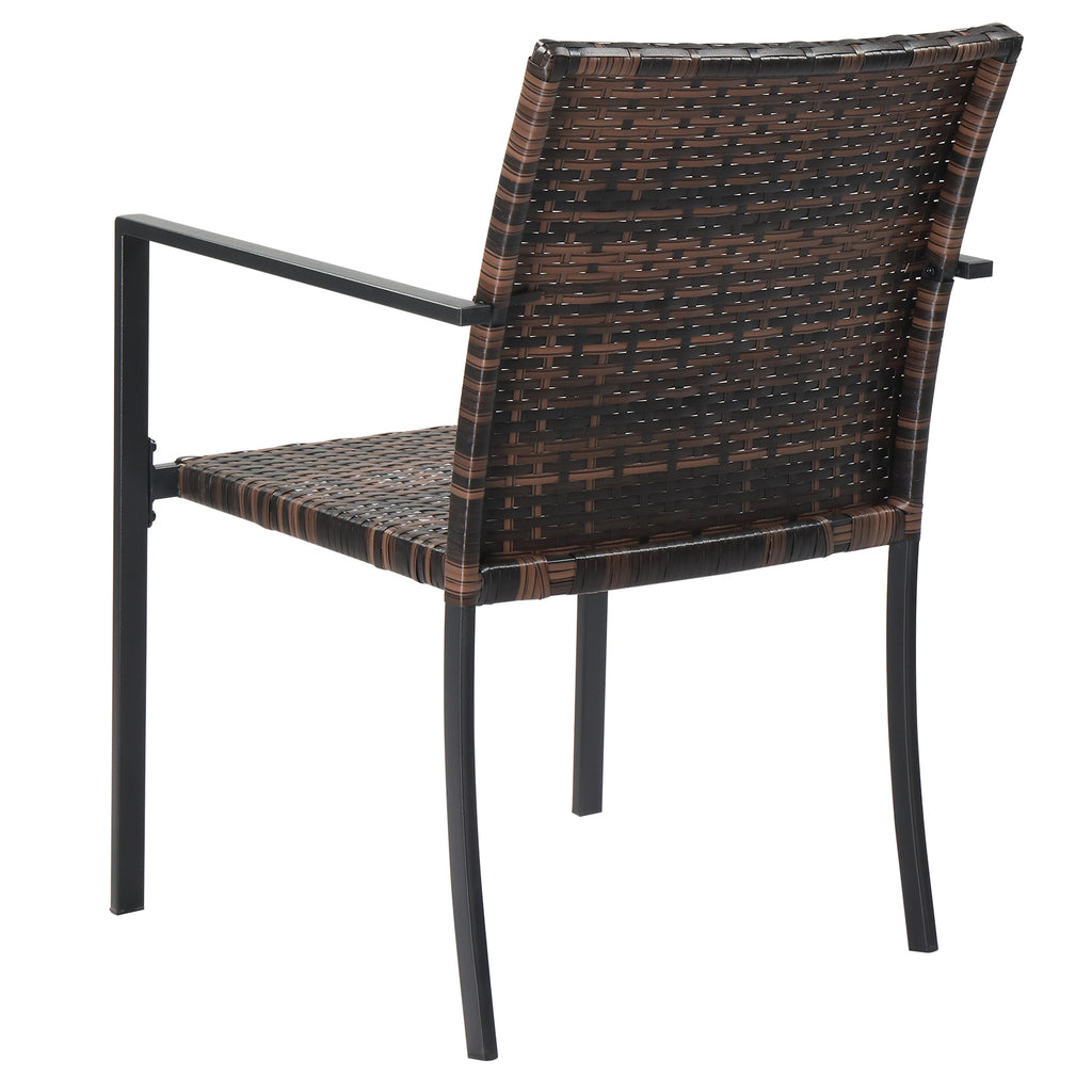 Set of 2 Stackable Outdoor Wicker Patio Dining Chairs – All-Weather PE Wicker, Steel Frame, 330 lb Capacity | Free US Shipping