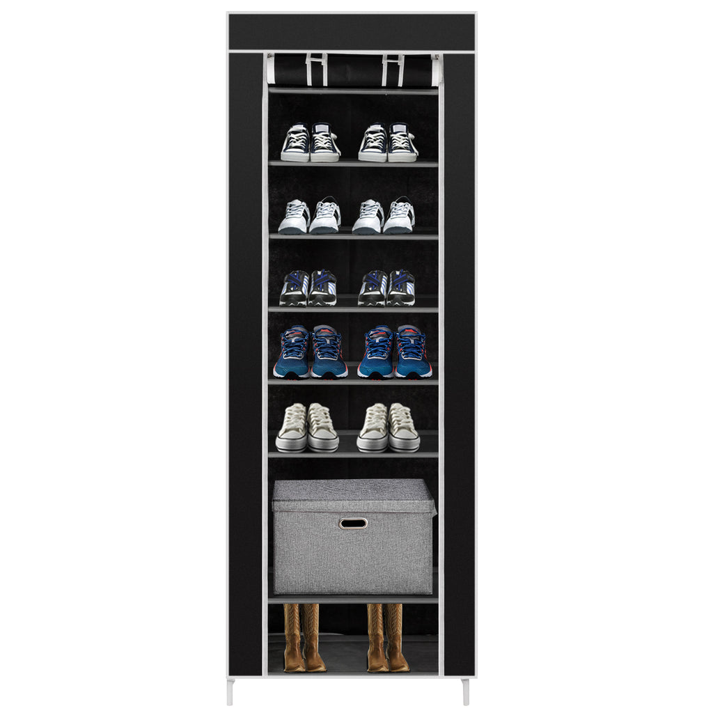 10-Layer 9-Lattice Shoe Rack | Non-Woven Fabric & Metal | Holds 20+ Pairs | Free US Shipping, 3-Day Delivered