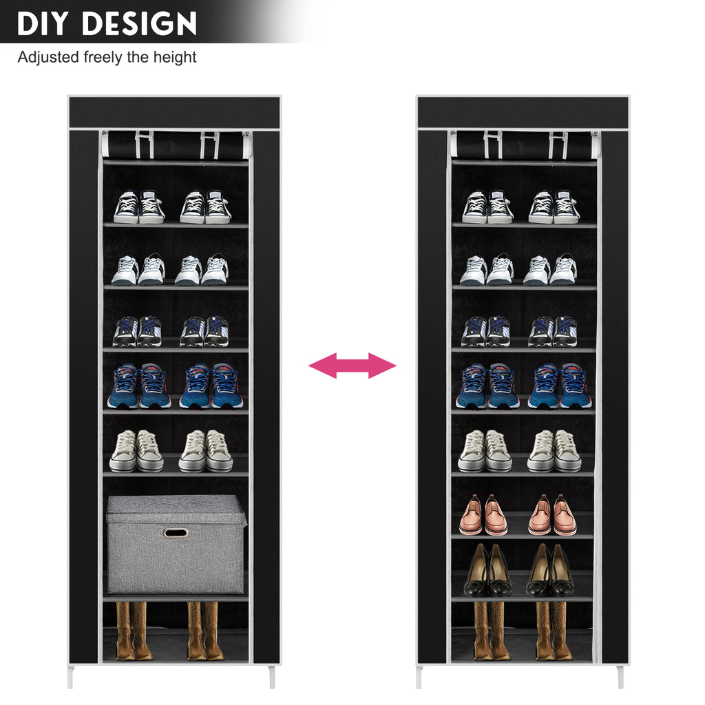 10-Layer 9-Lattice Shoe Rack | Non-Woven Fabric & Metal | Holds 20+ Pairs | Free US Shipping, 3-Day Delivered