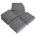 27-Pack Plastic Interlocking Deck Tiles – 11.8" x 11.8" Dark Grey, Waterproof Wood-Grain Finish, Indoor & Outdoor Patio Flooring | Free US Shipping