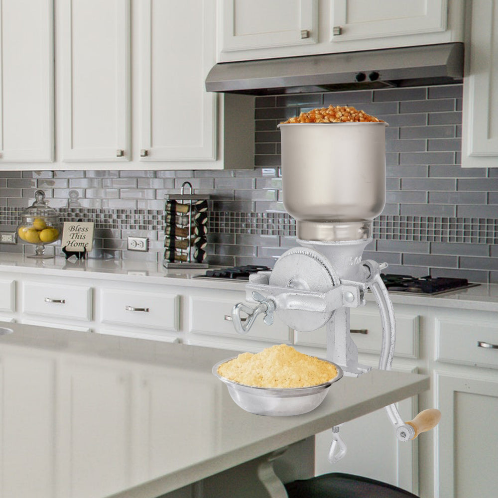US STOCK FREE SHIPPING 500# Home Use Hand Cranking Operation Grain Grinder Silver