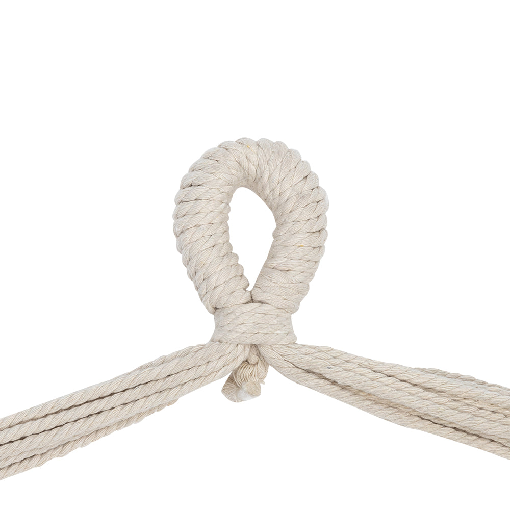 Cotton Canvas Hanging Rope Chair with 2 Pillows – Beige Hammock Swing Chair, 198 lb Capacity | Free US Shipping