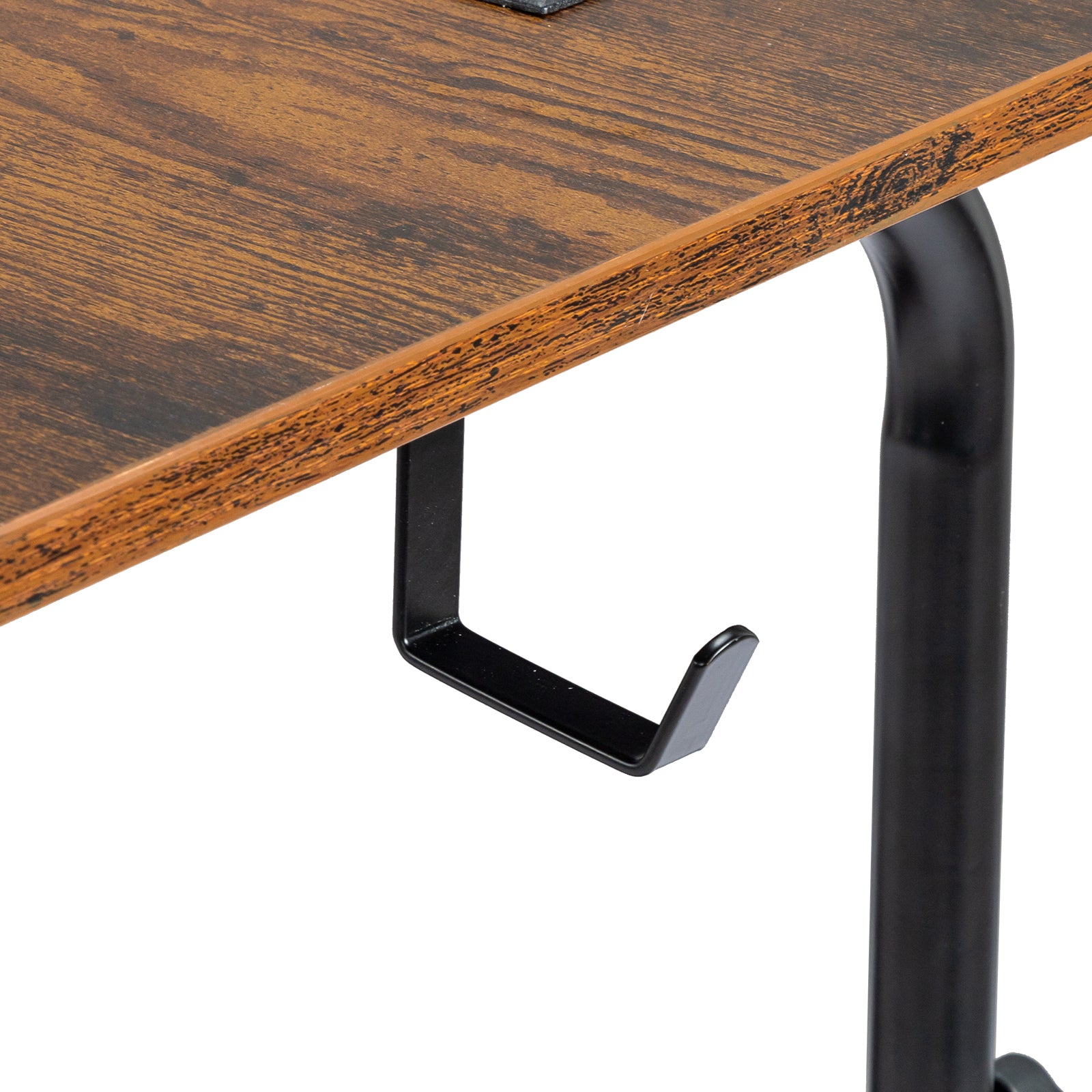 Adjustable Computer Desk with 3 USB & 2 AC Outlets – Height-Adjustable 80–104cm, Vintage Brown Finish | Free US Shipping