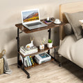Adjustable Computer Desk with 3 USB & 2 AC Outlets – Height-Adjustable 80–104cm, Vintage Brown Finish | Free US Shipping
