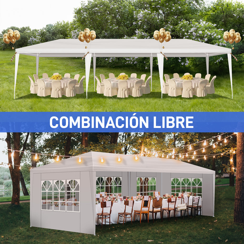 3x9m 5-Sided Outdoor Pergola – Iron Frame, PE Cloth, Spiral Pipe | WildRush