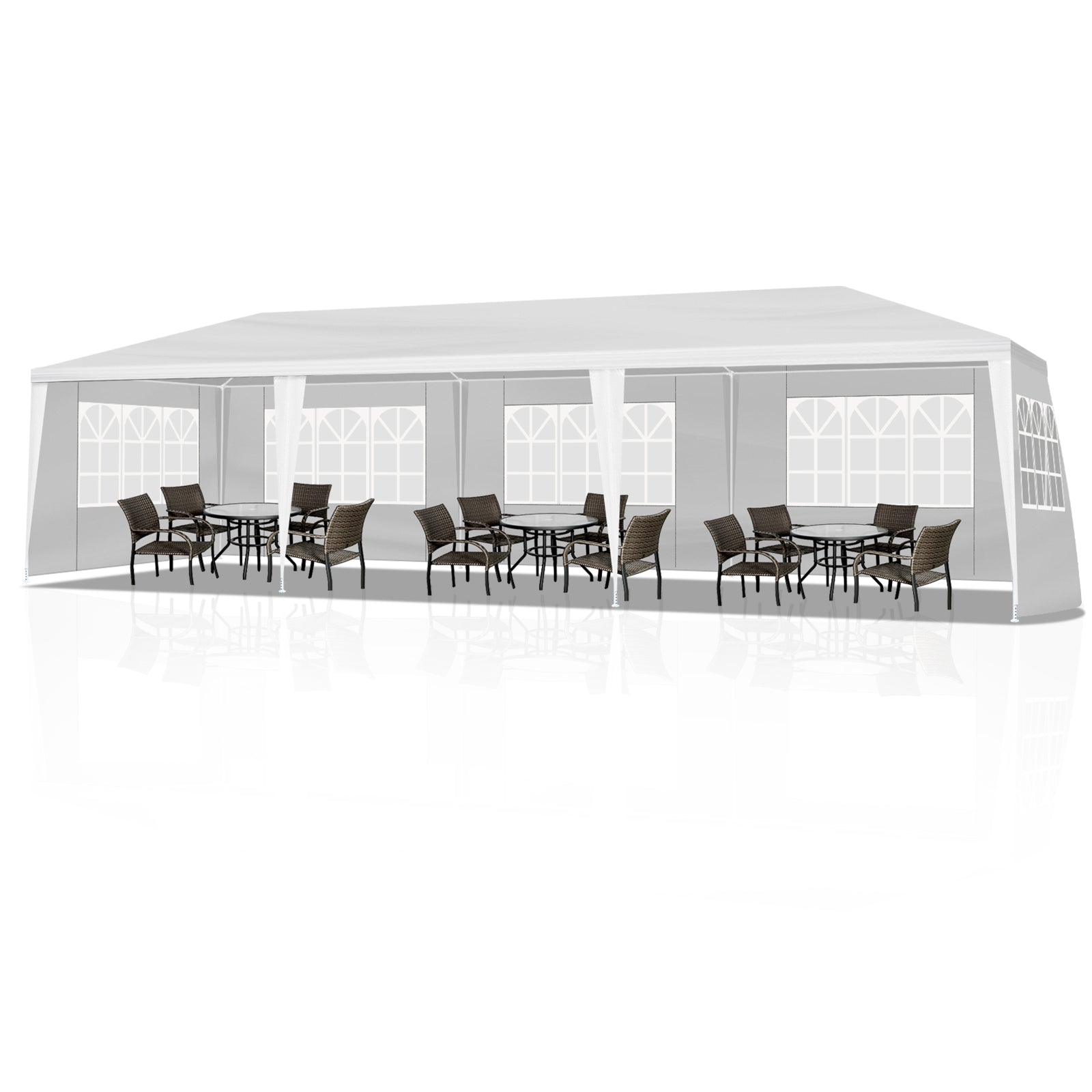 3x9m 5-Sided Outdoor Pergola – Iron Frame, PE Cloth, Spiral Pipe | WildRush
