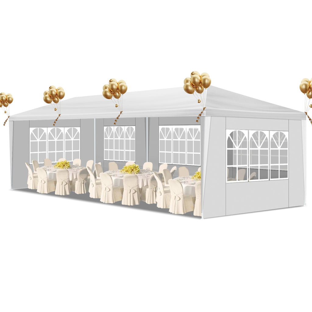 3x9m 5-Sided Outdoor Pergola – Iron Frame, PE Cloth, Spiral Pipe | WildRush