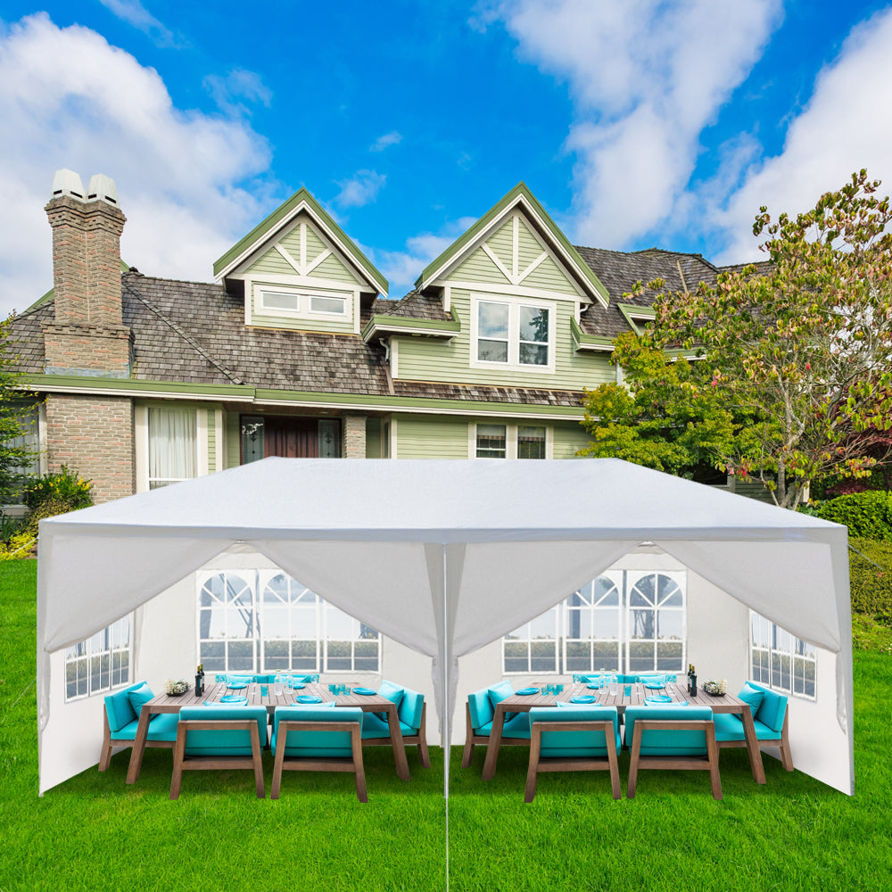 10'x20' Outdoor Party Tent – 6 Removable Sidewalls, Waterproof Canopy, White | WildRush
