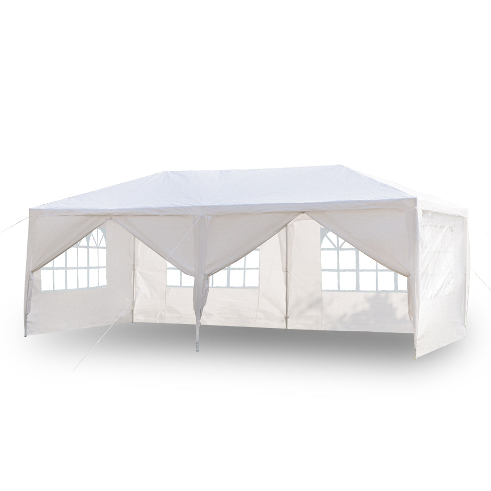 10'x20' Outdoor Party Tent – 6 Removable Sidewalls, Waterproof Canopy, White | WildRush