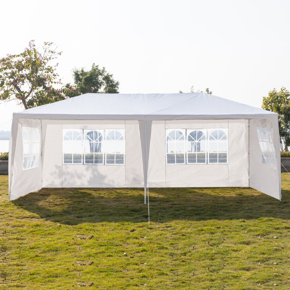 10'x20' Outdoor Party Tent – 6 Removable Sidewalls, Waterproof Canopy, White | WildRush
