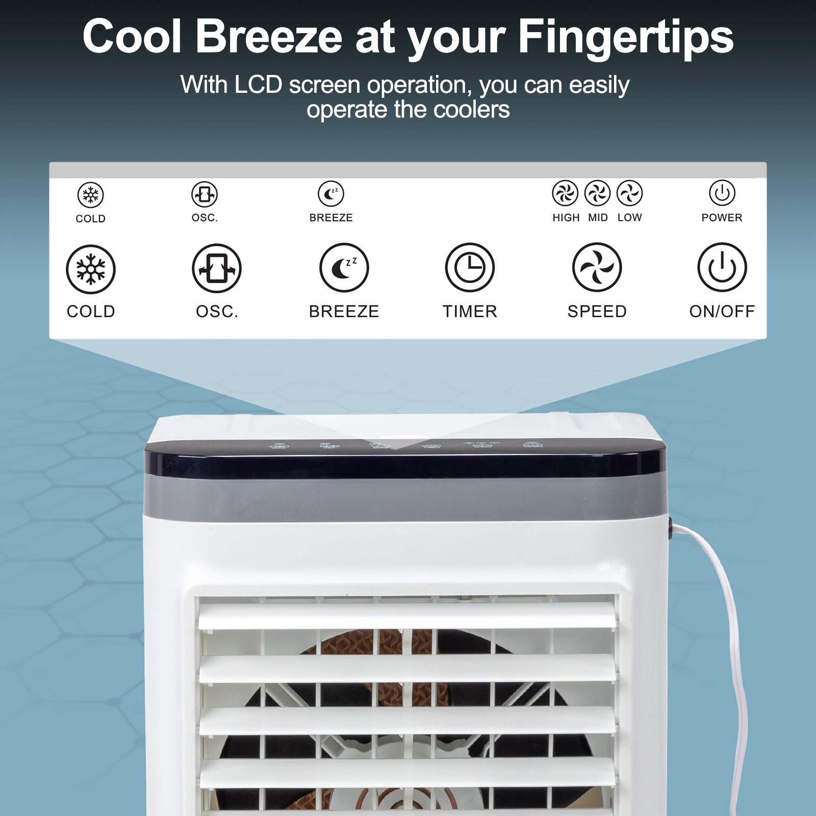 US STOCK FREE SHIPPING 3 in 1 Portable Evaporative Cooler,720R,Indoor,Outdoor,461CFM Air Cooler with remote,Copper motor,5.28 Gal Water Tank & Scroll Casters, 4 Ice Packs,12H timer settings,Gray and White