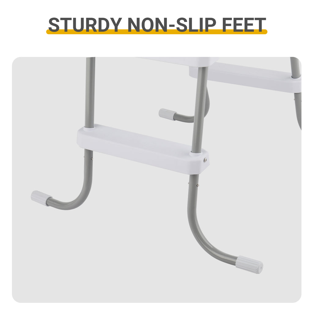 2-Step Above Ground Pool Ladder – 33" Wide, 300 lbs Capacity, Iron Grey Frame